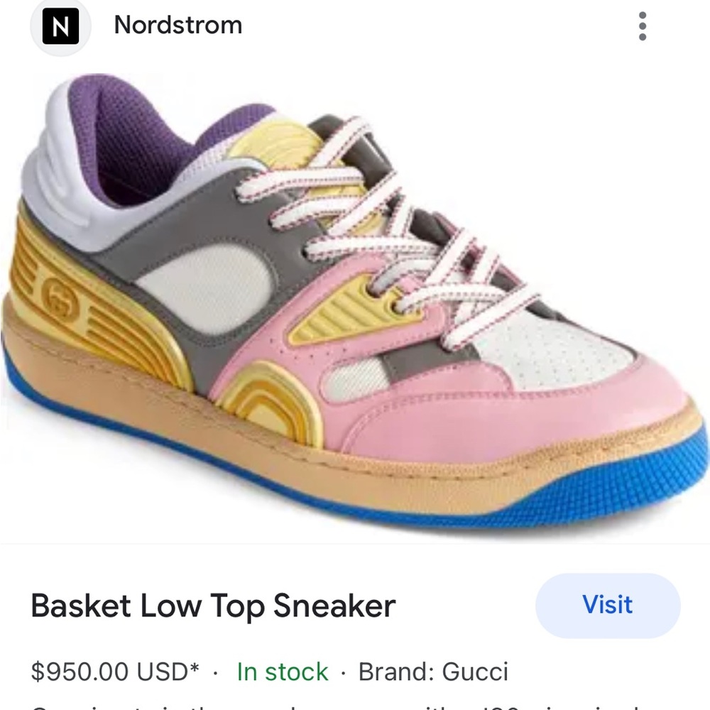 Gucci basket low top sneakers size 41.5